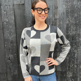 Patchwork Heart in Grey Heather