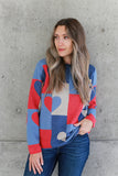 Patchwork Heart in Denim/Khaki