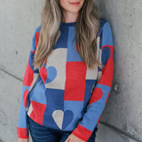 Patchwork Heart in Denim/Khaki