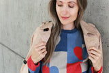 Patchwork Heart in Denim/Khaki
