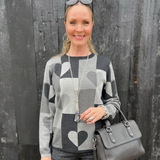 Patchwork Heart in Grey Heather